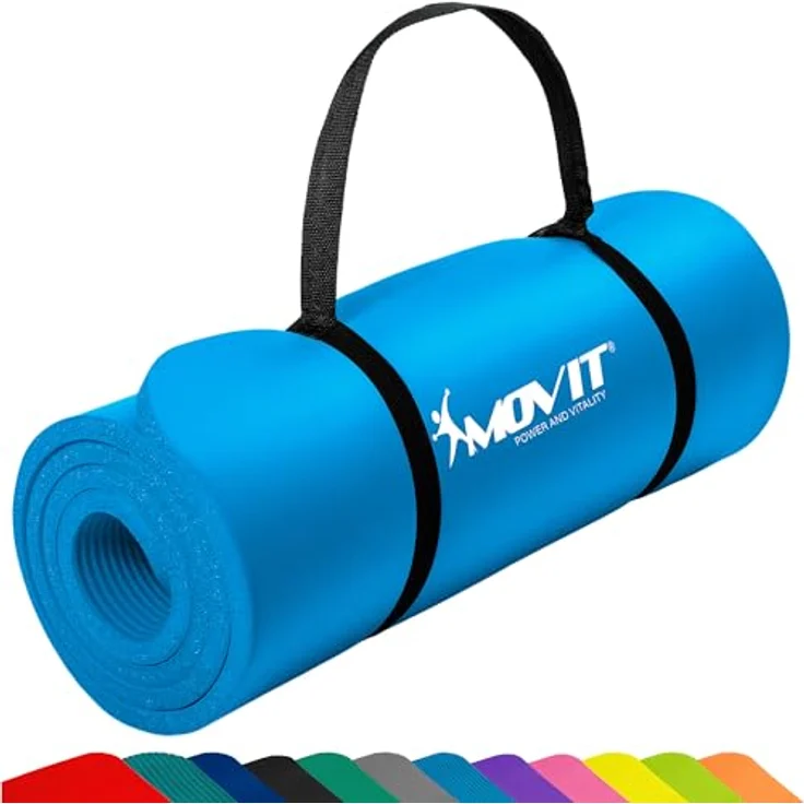 MOVIT Gymnastikmatte, hautfreundlich und phthalatfrei, himmelblau, 183cm x 60cm x 1,0cm – Bild 1