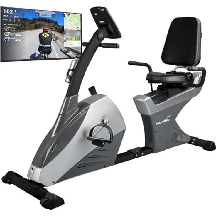 Skandika Liegeergometer Centaurus Sitzergometer Heimtrainer Liegeheimtrainer | 13kg Schwungmasse, 12 Trainingsprogramme, Bluetooth App-Steuerung, Google Street View | 150kg belastbar – Bild 1
