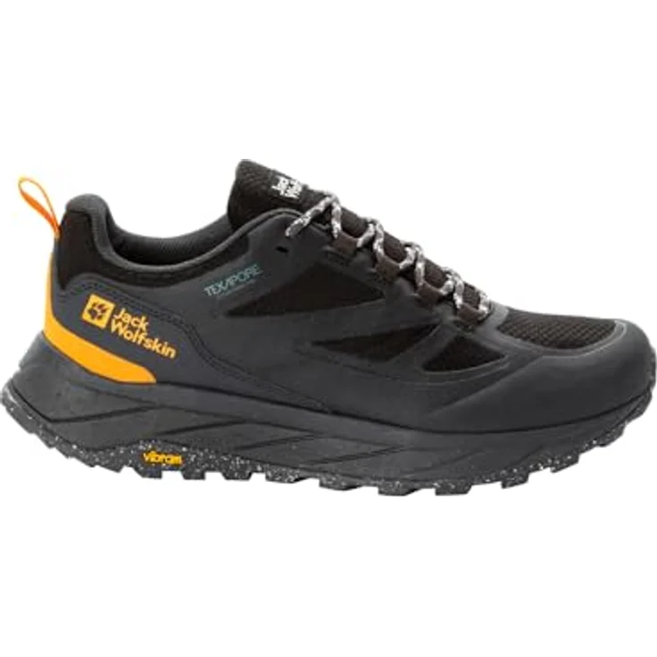 Jack Wolfskin TERRAVENTURE TEXAPORE LOW M, wasserdichter Wanderschuh mit Vibram®-Gummilaufsohle, schwarz – Bild 3