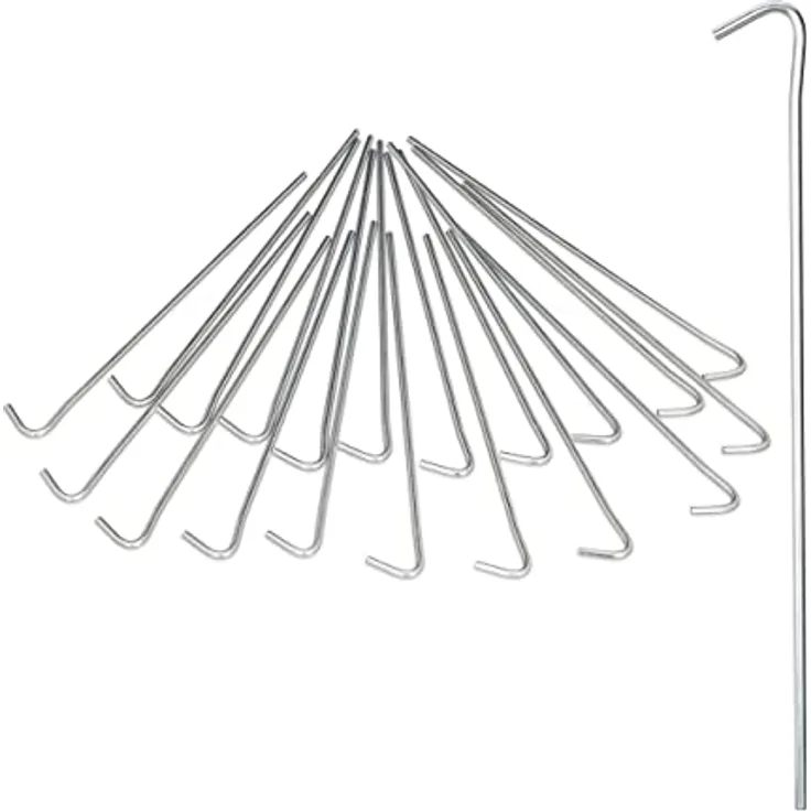 Relaxdays Zeltnagel 20er Set, Heringe Camping, Erdanker 22cm, Stahl, silber