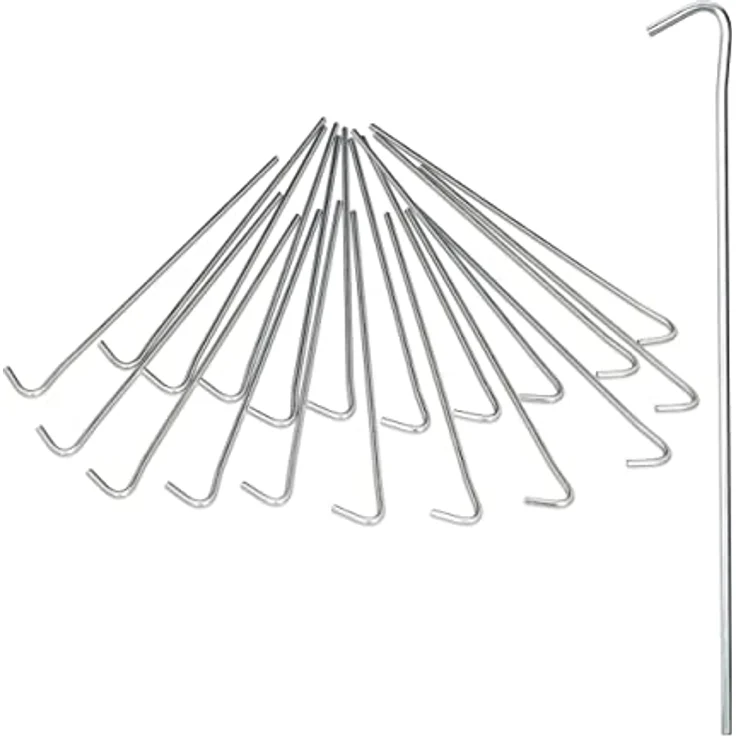 Relaxdays Zeltnagel 20er Set, Heringe Camping, Erdanker 22cm, Stahl, silber – Bild 1