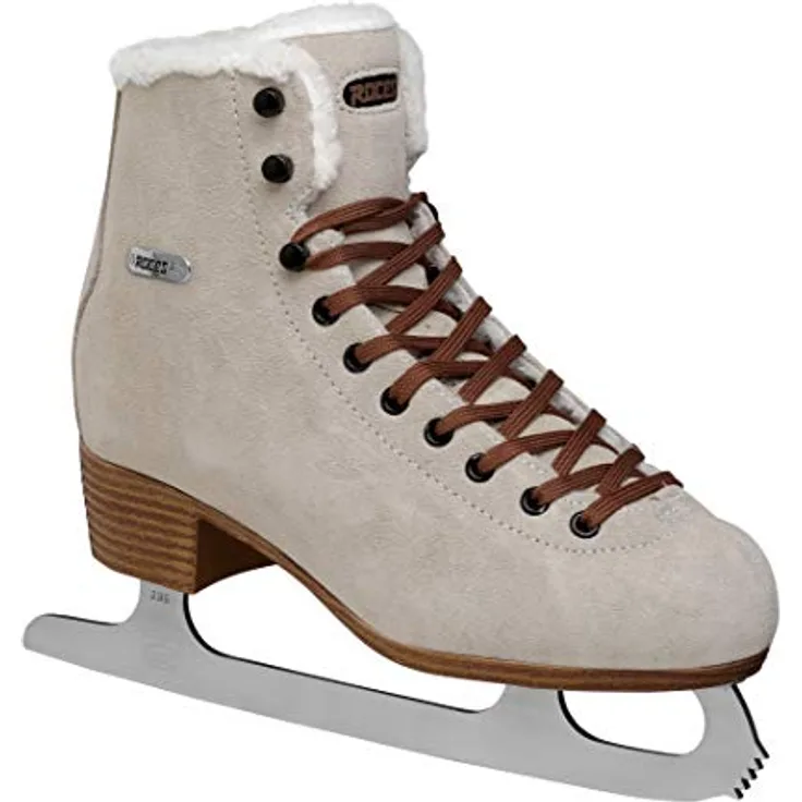 Roces Overdel Eco-til Freizeit Schlittschuh, suedebrown, Damen, anatomisch gepolstert, Wärmeisolierung, klassische Schnürung, Größe 38 EU