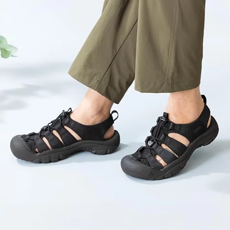 KEEN Newport H2 Herren Wandersandalen, Gummi-Laufsohle mit multidirektionalem Stollenmuster, Black/Steel Grey, Größe 40.5 – Bild 6
