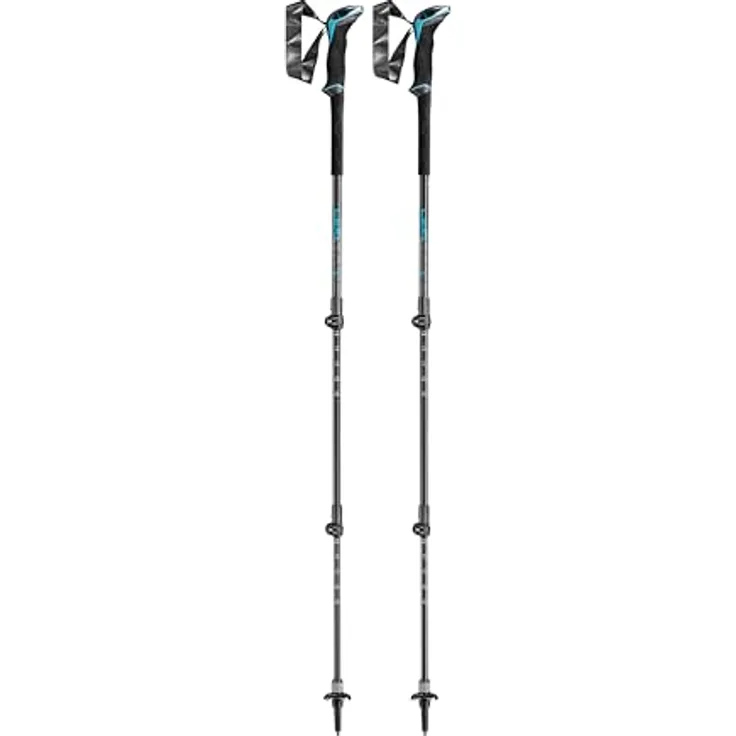 LEKI Makalu Lite AS Stöcke, Aluminium, verstellbar, Dämpfung, 100-135 cm, Black-Dark Anthracite-Petrol