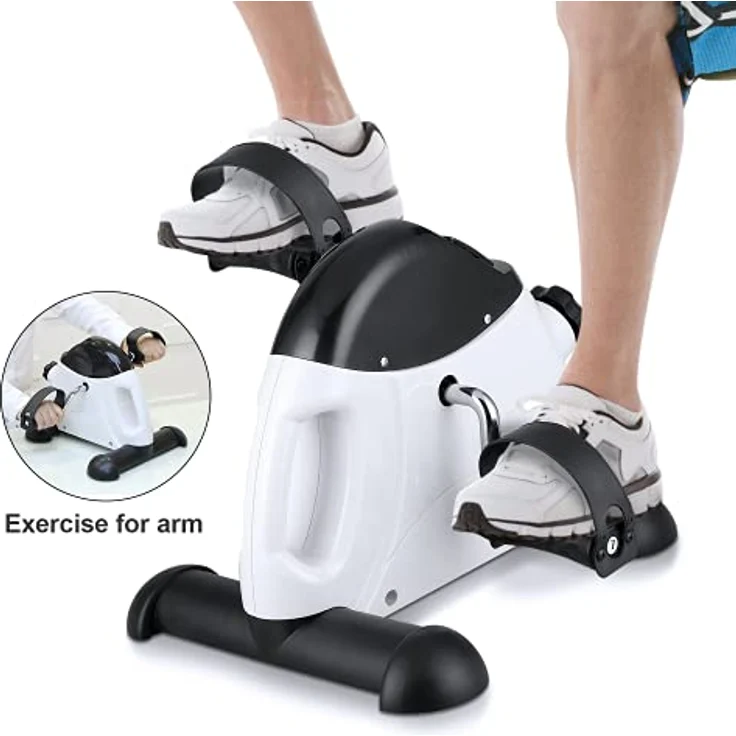 himaly Mini bike Heimtrainer, Pedaltrainer/Armtrainer und Beintrainer/Verstellbare Digitale Pedale Mit LCD-Display/Mini Fitnessbike(Weiß) – Bild 5