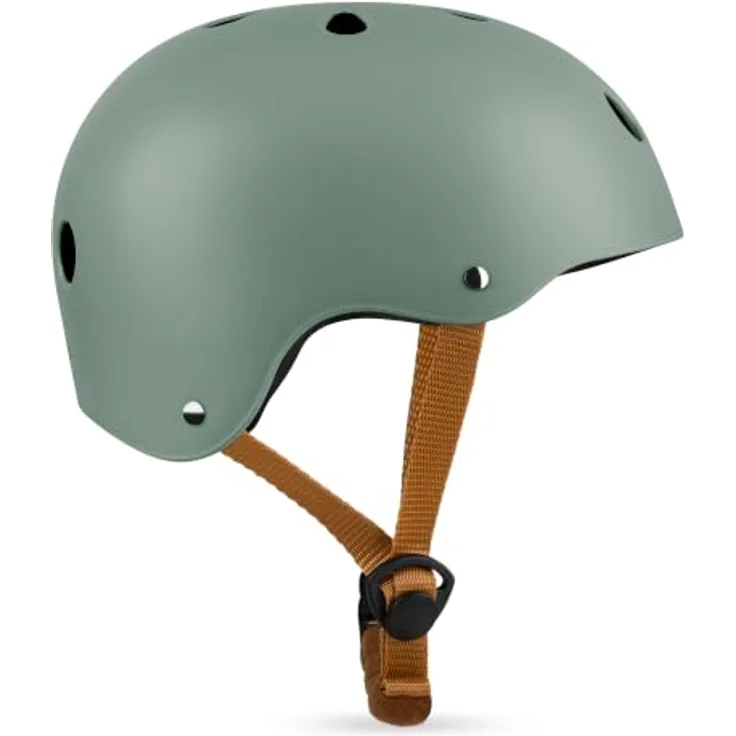 LIONELO Schutzhelm LO-HELMET für Kinder, verstellbar 50-56 cm, Kinnschutz, Green Sage – Bild 3