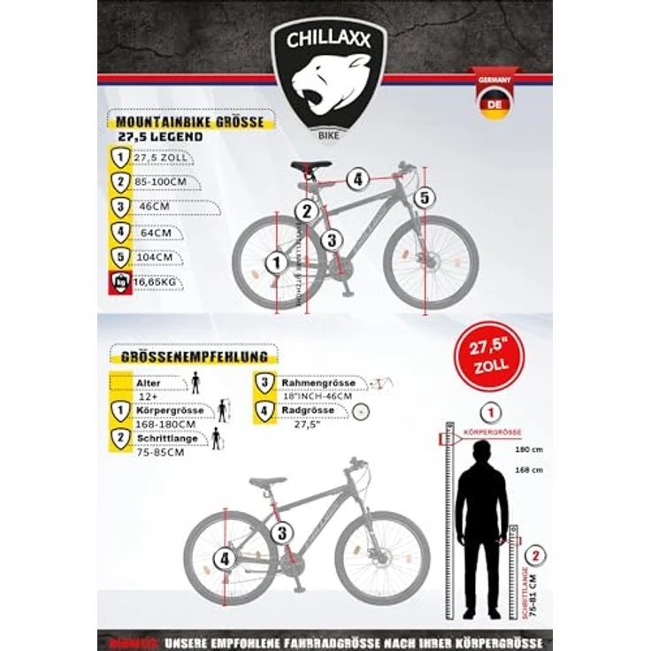 Chillaxx Bike Legend Aluminium Mountainbike, 24-29 Zoll, Shimano 21 Gang Schaltung, für Herren und Damen – Bild 7