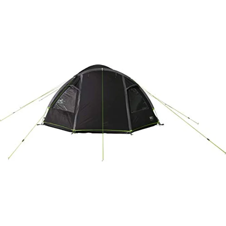 High Peak Kuppelzelt Mesos 4, Campingzelt mit Vorbau, 4.000 mm wasserdicht, Ventilationssystem, dunkelgrau/grün – Bild 5