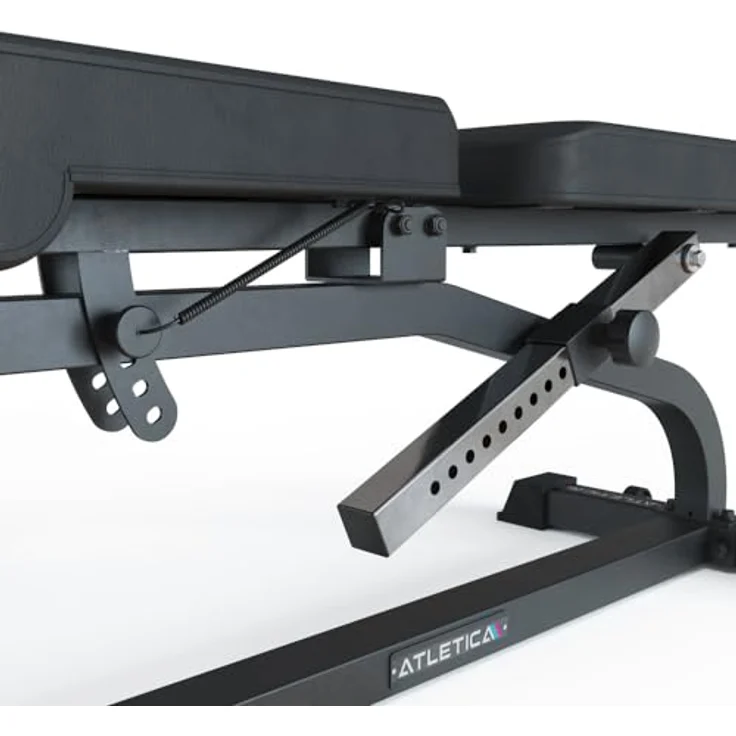 Atletica X-Bench Multifunktionale Hantelbank mit Bizeps- und Beincurl-Aufsätzen | Negativ verstellbar | 650kg Belastbarkeit | 8cm dickes Polster – Bild 4