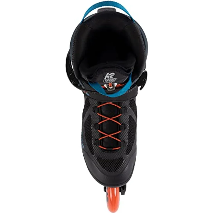 K2 Skates VO2 S 90 Inline Skates Herren mit 90mm Rollen, Ventilation und Softboot, schwarz-blau-orange, Größe EU: 43.5 – Bild 4