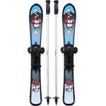 Mckinley Kinder Little Team Ski-Set, hochwertige Vollkunststoffski mit leicht zu handhabender Bindung und Skistöcken, Black/Blue/White/Red, Größe 56