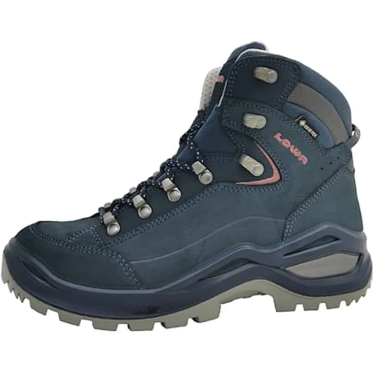 LOWA RENEGADE EVO GTX MID Ws, Wanderstiefel mit GORE-TEX Membrane, wasserdicht und atmungsaktiv, stahlblau/altrosa, Größe 39