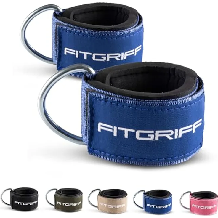 Fitgriff Komfort Fußschlaufen (2Stück) - für Fitness Training am Kabelzug - Fußfesseln für Damen und Herren (Navy Blue) - Preisvergleich