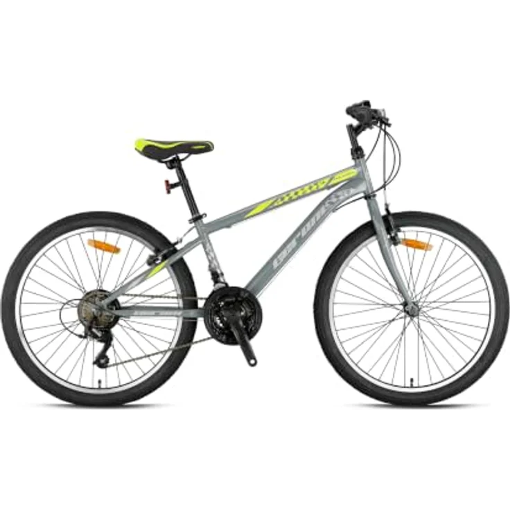 T&Y Trade GRN26-037 Kinderfahrrad 26 Zoll MTB, 21 Gang Microshift Kettenschaltung, Gelb, verstellbarer Sattel, Seitenständer – Bild 1