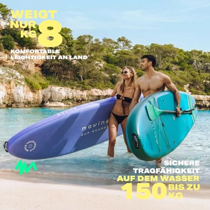 Movino SUP-Board MOVINO GARDA 2in1 Set, Allround mit 150 kg Traglast, geschweißte Kanten, 10'10", inkl. Rucksack, Pumpe, Kajaksitz, Paddel, Finne und Reparaturset – Bild 6