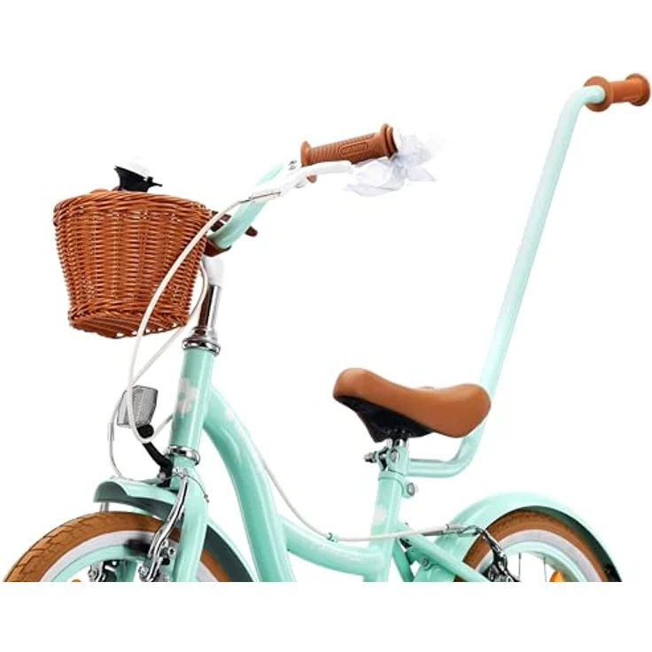 Sun Baby Kinderfahrrad SUN BABY Flower Retro 16 Zoll mit Schubstange, Mint, für Kinder bis 50 kg – Bild 3