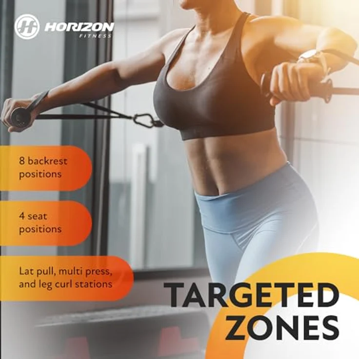 HORIZON Fitness Kraftstation Torus 3, Robuste Rahmenkonstruktion, Mattschwarze Pulverbeschichtung – Bild 3