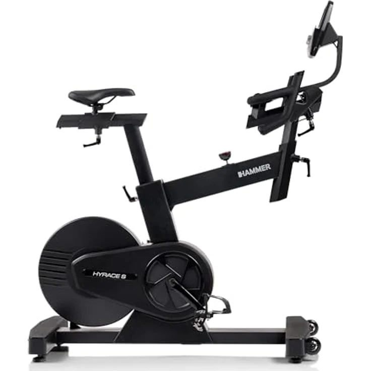 HAMMER Speedbike HyRace S, Indoor Cycle Heimtrainer mit 20 kg Schwungmasse, Bluetooth und Tablet- & Smartphonehalterung, kompatibel mit Kinomap & Zwift, Ergonomisches Race-Design – Bild 1