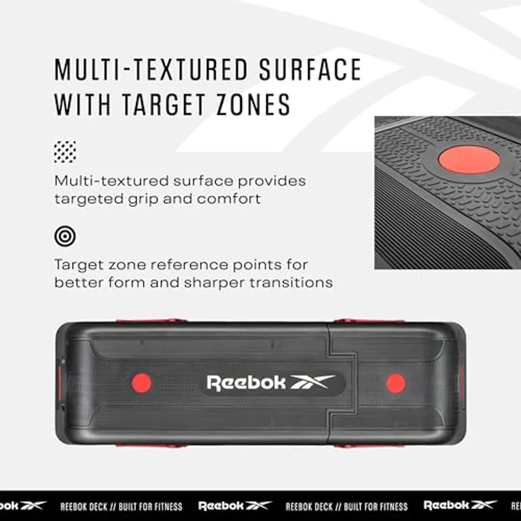 Reebok Steppbrett, verstellbare Plattform für Heimtraining mit Neigungs- und Höhenverstellung, 121 x 33 x 35 cm – Bild 2
