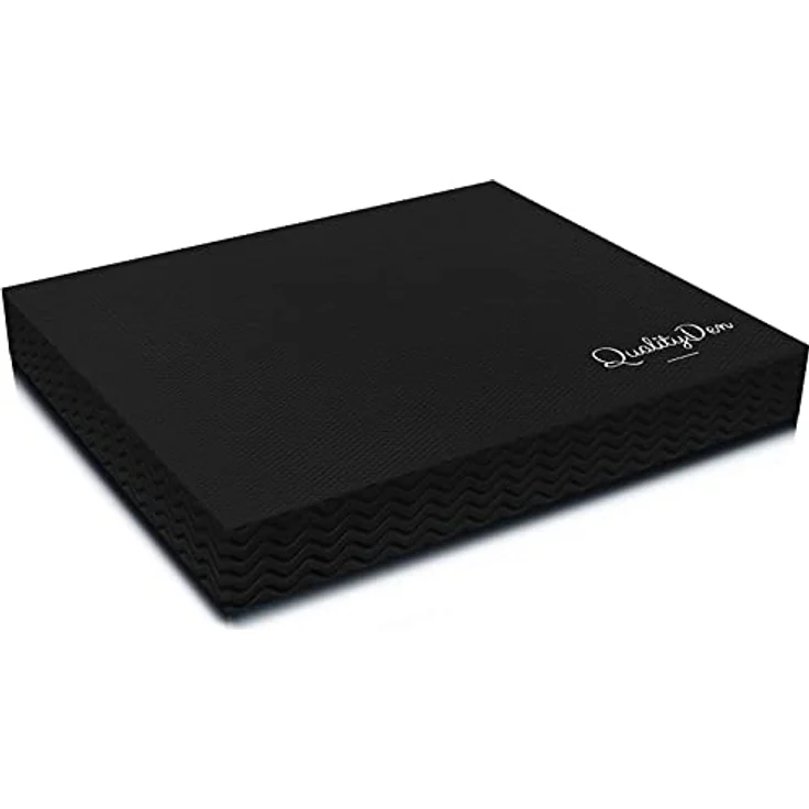 Quality Den Balance Pad, Rutschfester Weichschaum, Balancekissen für Stabilität und Koordination - Hilft, die Tiefenmuskulatur zu Stärken - Inklusive e-Übungshandbuch (40x34x5 cm, Schwarz) – Bild 1