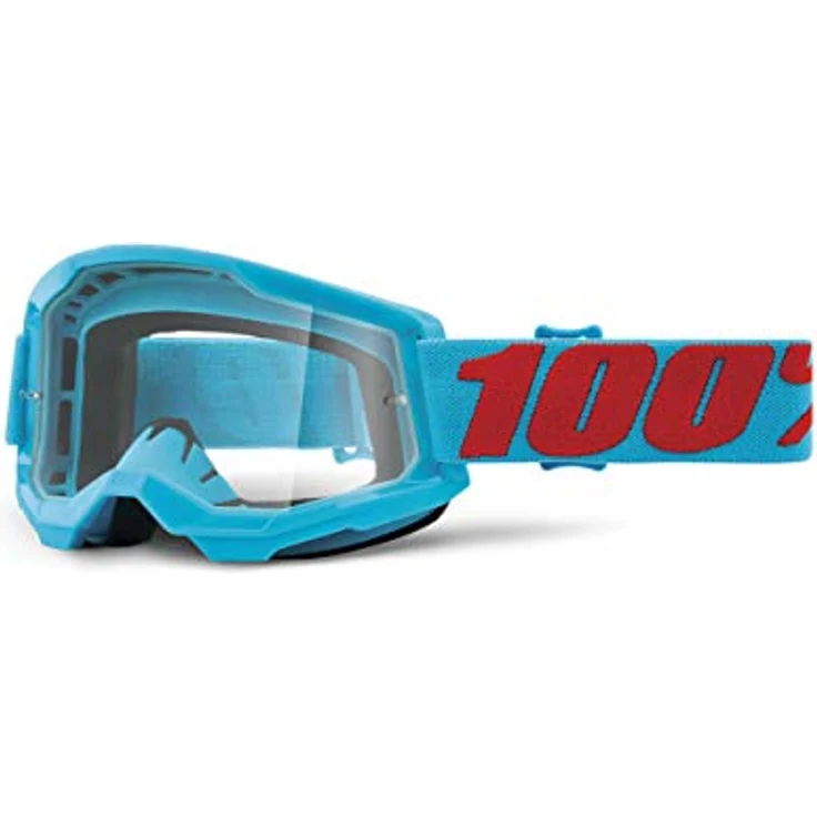 100%, Strata2 Skibrille, beschlagfreie Polycarbonat-Gläser, extrabreiter silikonbeschichteter Riemen, dreifacher Abreißbügel, schwarz – Bild 2