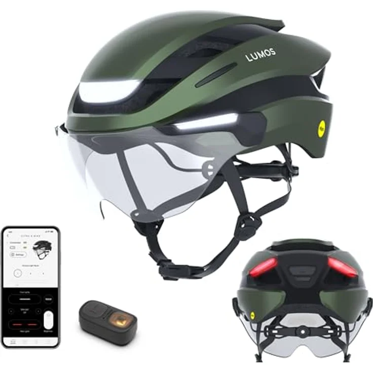 Lumos Ultra E-Bike Smart-Helm, NTA 8776 Zertifiziert, LED-Front- & Rücklichter, Einziehbares Visier, App-Steuerung, MIPS, Für Erwachsene, Männer, Frauen – Bild 1