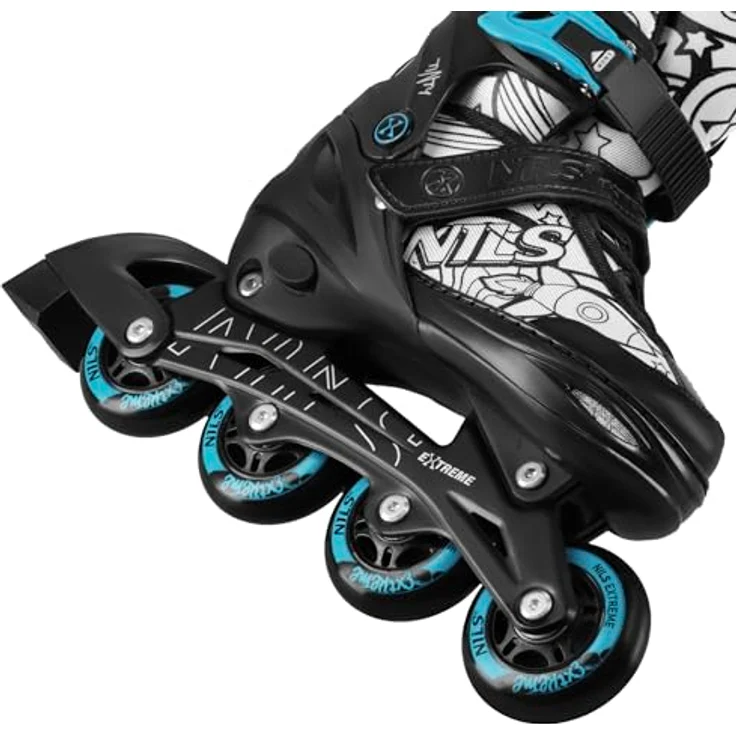 Nils Extreme NH10907 TINTY Rollschuhe 4in1, Inlineskates und Schlittschuhe in Grün, Größe 31-34 mit 7 Permanentmarkern – Bild 8