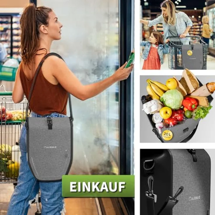 eloneo Fahrradtasche Gepäckträgertasche, wasserdicht mit LED – Bild 6