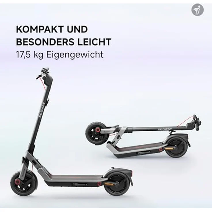 Segway-Ninebot E3 D E-Scooter, 800W Motor, 45km Reichweite, faltbar & leicht (17,5kg), Federung vorne & hinten, IPX5, 10-Zoll Reifen, Straßenzulassung – Bild 4