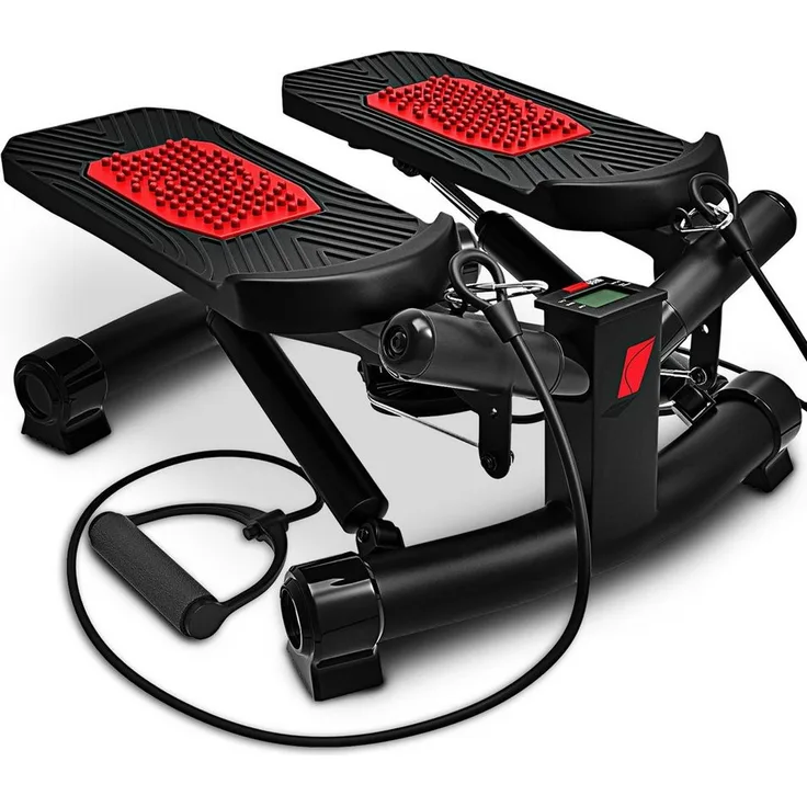 Sportstech Mini-Stepper STX300, 2in1 Multifunktionsgerät mit Power Ropes, Swing-Funktion und Anti-Rutsch Pedalen
