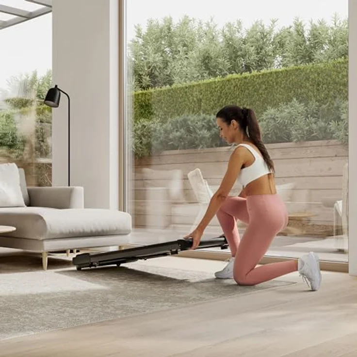 ZIPRO YOUGO Laufband für Zuhause Klappbar Elektrisches Laufband, Walking Pad für Schreibtisch, Geschwindigkeit 1-6 km/h, Max. Benutzergewicht 110 kg, Bluetooth-Lautsprecher, Fernbedienung, LED-Anzeige, Kompakt – Bild 5
