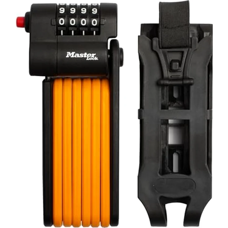 Master Lock 8336EURDPRO, Faltverschluss Veloschloss mit 4-stelligem Kombinationsschloss, 80 cm, gehärteter Stahl mit Polymerbeschichtung – Bild 7