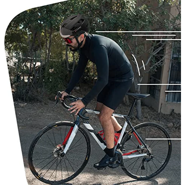 Crazy Safety E-bike Helm für Erwachsene, Schwarz mit Visier und LED-Blinker, EN1078, Größe ML – Bild 7