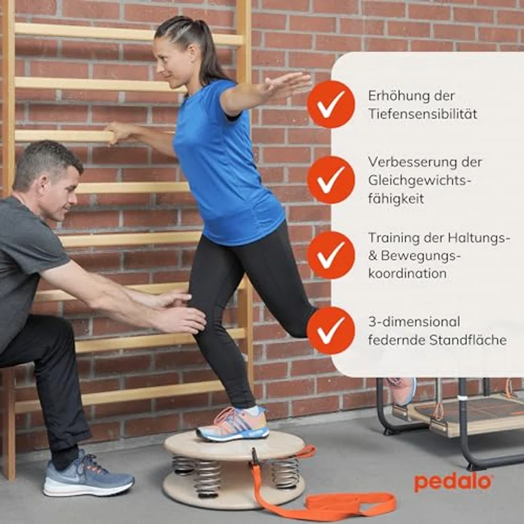 Pedalo Vestimed® 50, Balance Trainer aus wasserfest verleimtem Birke Multiplex Holz, max. Benutzergewicht 120 kg, inkl. 2 Widerstandsbänder und Übungsanleitung – Bild 2