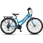 Talson 26 Zoll Fahrrad 21-Gang Shimano Schaltung mit Beleuchtung nach STVO Türkis Doppelrahmen - Preisvergleich