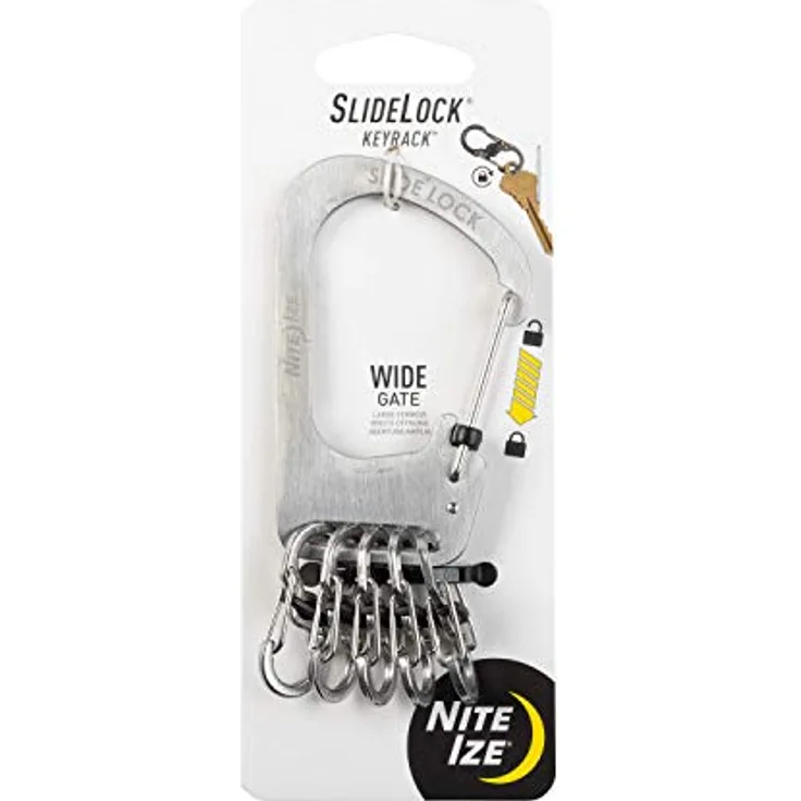 Nite Ize SlideLock KeyRack, Edelstahl-Karabiner mit Verriegelung, Nicht zutreffend