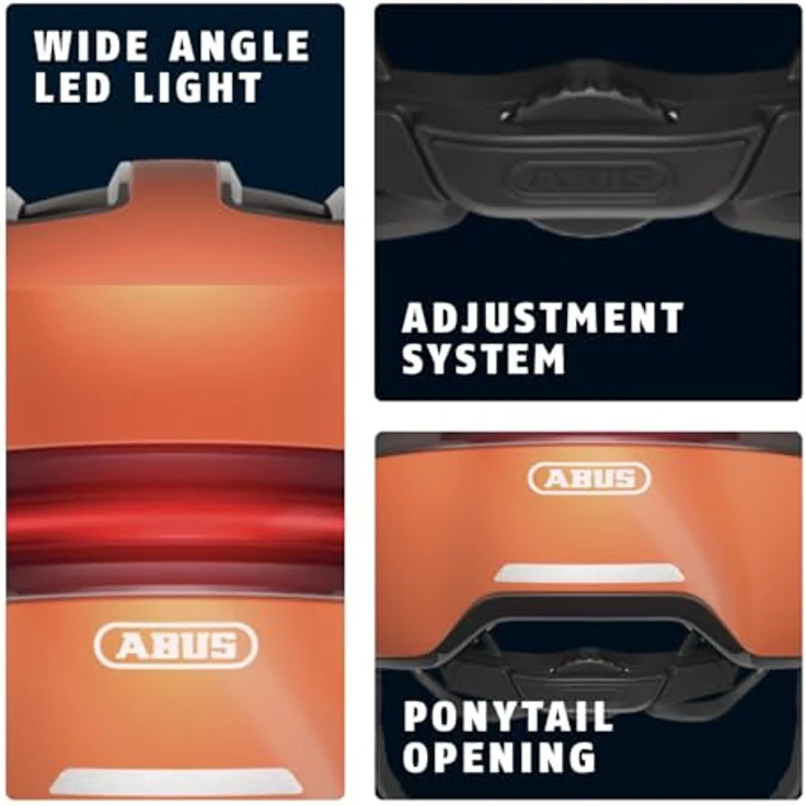 Abus HUD-Y, Velohelm für Stadtfahrten (51 - 55 cm), mit wiederaufladbarem magnetischen Heck-LED und futuristischem Design – Bild 4