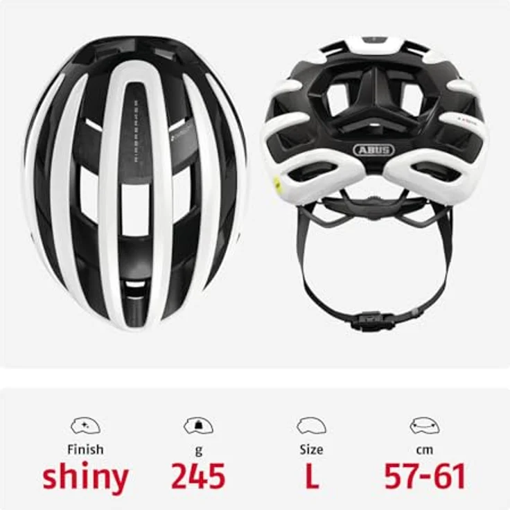 ABUS AirBreaker 2.0 MIPS, leichter Rennradhelm mit optimaler Belüftung und Aerodynamik, weiß, Größe L (57-61 cm) – Bild 3