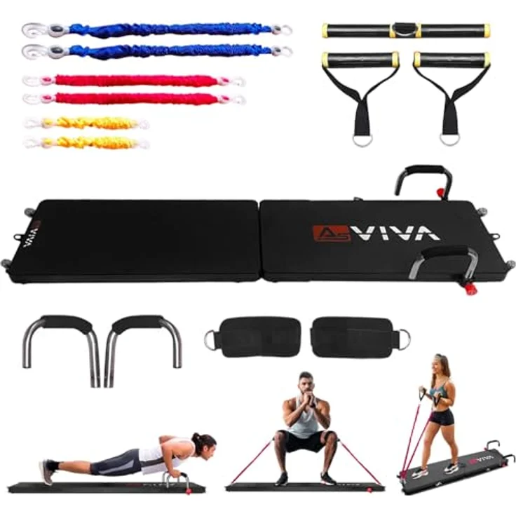 AsVIVA Faltbares Multifunktions Fitness-Board FB1 für Ganzkörper-Training in schwarz | Deutsche Qualitätsmarke | Push-up Liegestütz | Inkl. Widerstandsbänder und Zubehör – Bild 1
