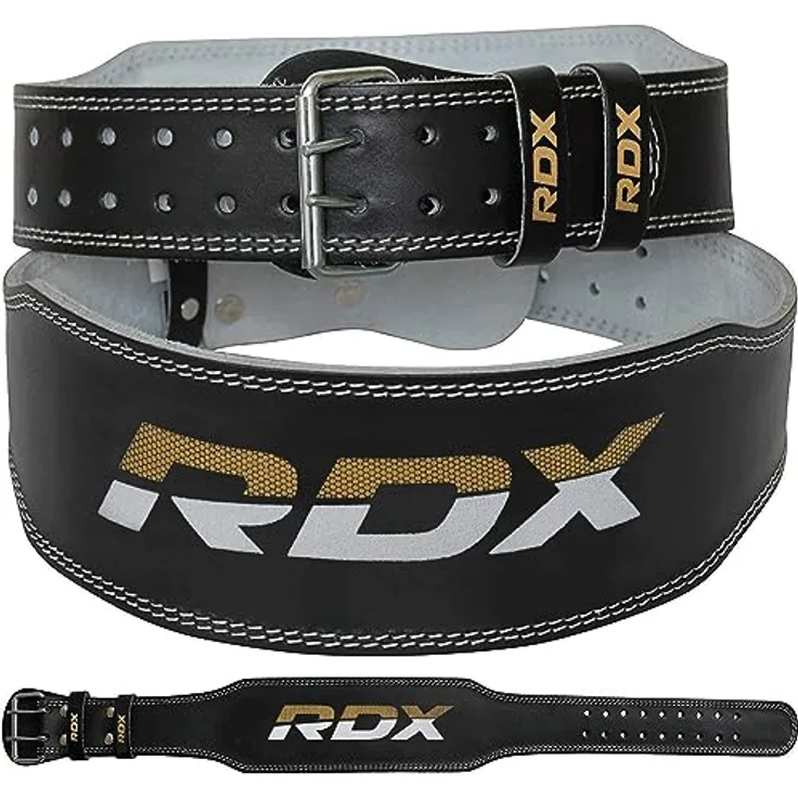 RDX Gewichthebergürtel Leder 4” und 6”, 10 Verstellbar Löcher Trainingsgürtel Schnalle, Powerlifiting Fitness Krafttraining Gürtel Bodybuilding, Gepolstert Gym Weight Lifting Belt, Männer Damen