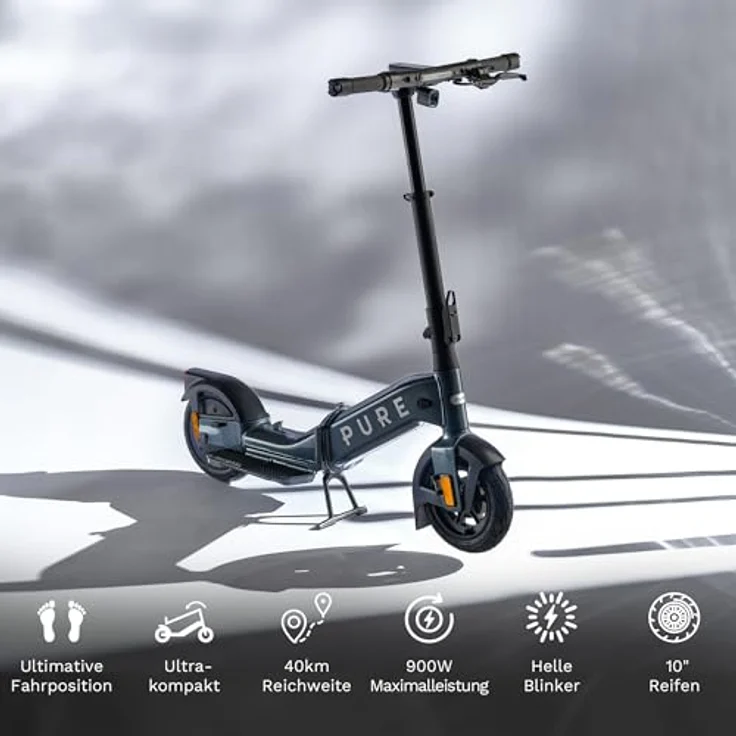 Pureelectric E-Scooter PURE Flex Platinum, straßenzugelassen, ultrakompakt, 20 km/h, gefedert, bis zu 40 km Reichweite – Bild 2