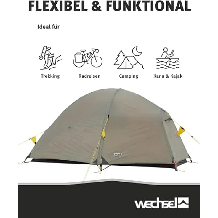 Wechsel Trekkingzelt Venture 1, Kuppelzelt für 1 Person, schnell aufbaubares Hybridzelt, kompakt mit Packmaß 45 x 15 cm, ideales Outdoor-Zelt für Camping und Wandern – Bild 5