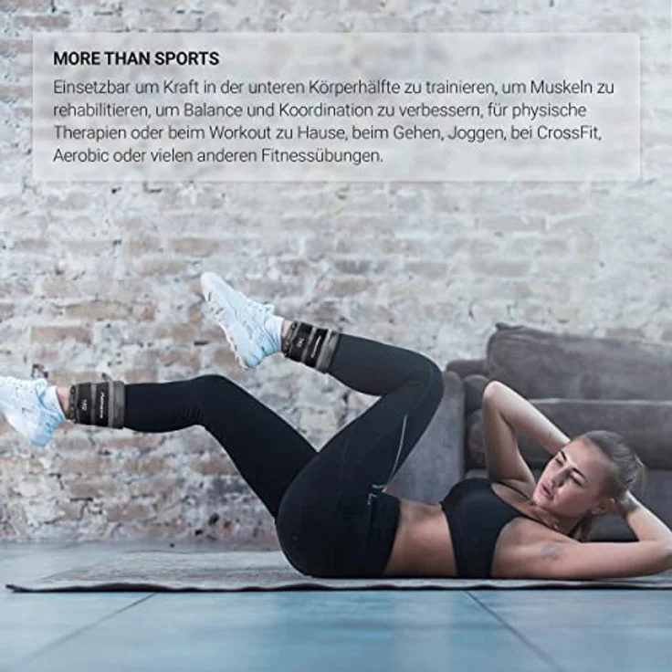 MSPORTS Gewichtsmanschetten Professional -einstellbar- Paar von 0,5-3 kg Fuß- und Hand-Gewichte inkl. Übungsposter + Work Out App GRATIS (0,5 kg - Paar) – Bild 5