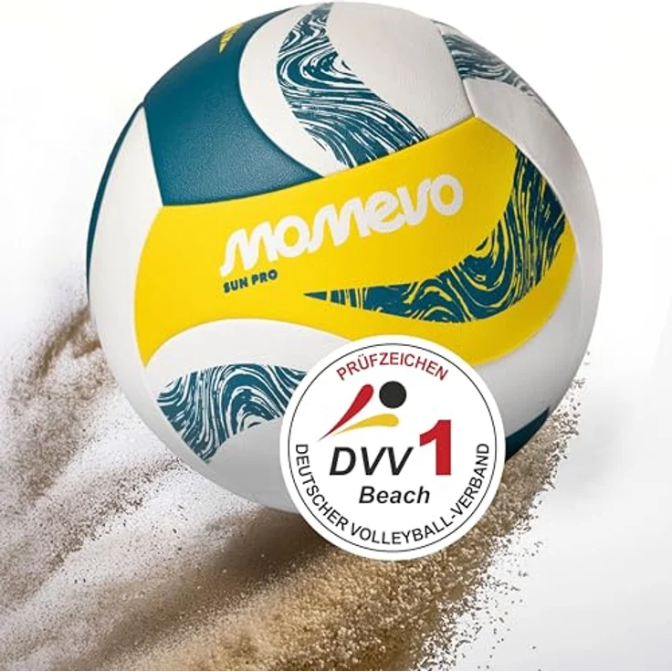 MOMEVO Beachvolleyball SunPro, DVV1 zertifiziert in offizieller Größe und Gewicht, ideal für Training & Wettkampf – Bild 1
