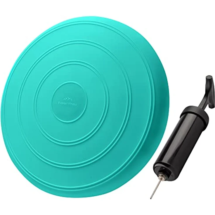 EVEREST FITNESS Balance Kissen - Luftkissen mit 33 cm Durchmesser - Orthopädisches Sitzkissen zur Stärkung der Balance, türkis – Bild 1