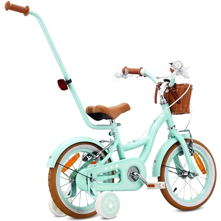 Sun Baby Flower Retro Kinderfahrrad 14 Zoll mit Schubstange, Mint, bis 50 kg belastbar – Bild 4