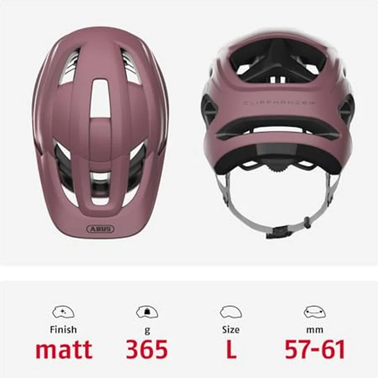 ABUS MTB-Helm CliffHanger, Fahrradhelm für anspruchsvolle Trails, mit großem Belüftungssystem und TriVider Riemensystem, Rot, Größe L – Bild 3
