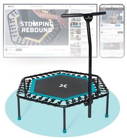SportPlus Fitness Trampolin für zuhause, mit Haltestange