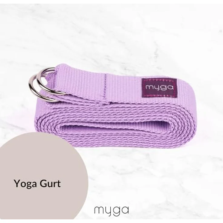 Myga Yoga Starter Kit, Komplettes Set mit rutschfester Yogamatte, Yogablock & Gurt, fliederfarbenes Chakra Design, ideal für Anfänger & unterwegs – Bild 5