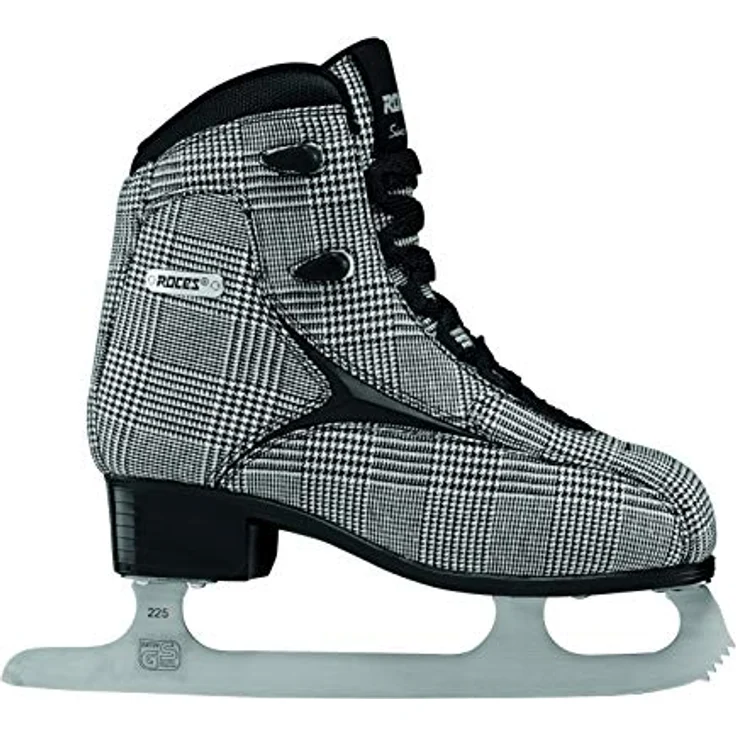 Roces Damen Brits Schlittschuh, Check Black White Silver, 38 - Modischer Freizeit-Schlittschuh mit warmem Innenfutter und klassischer Schnürung – Bild 2